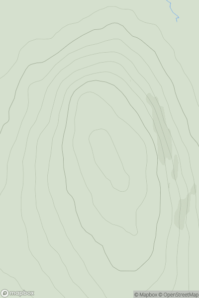 Thumbnail image for Meall Mor [Loch Treig to Loch Ericht] showing contour plot for surrounding peak